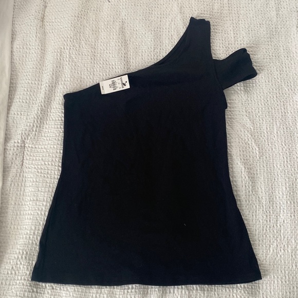 Express Tops - One shoulder black shirt